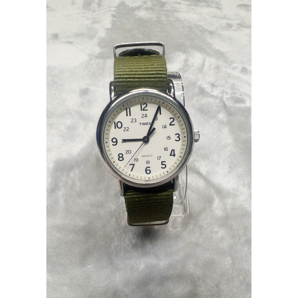 Timex Indiglo WR 30M Mens 37mm Watch New Battery Tactical Strap Minimalist